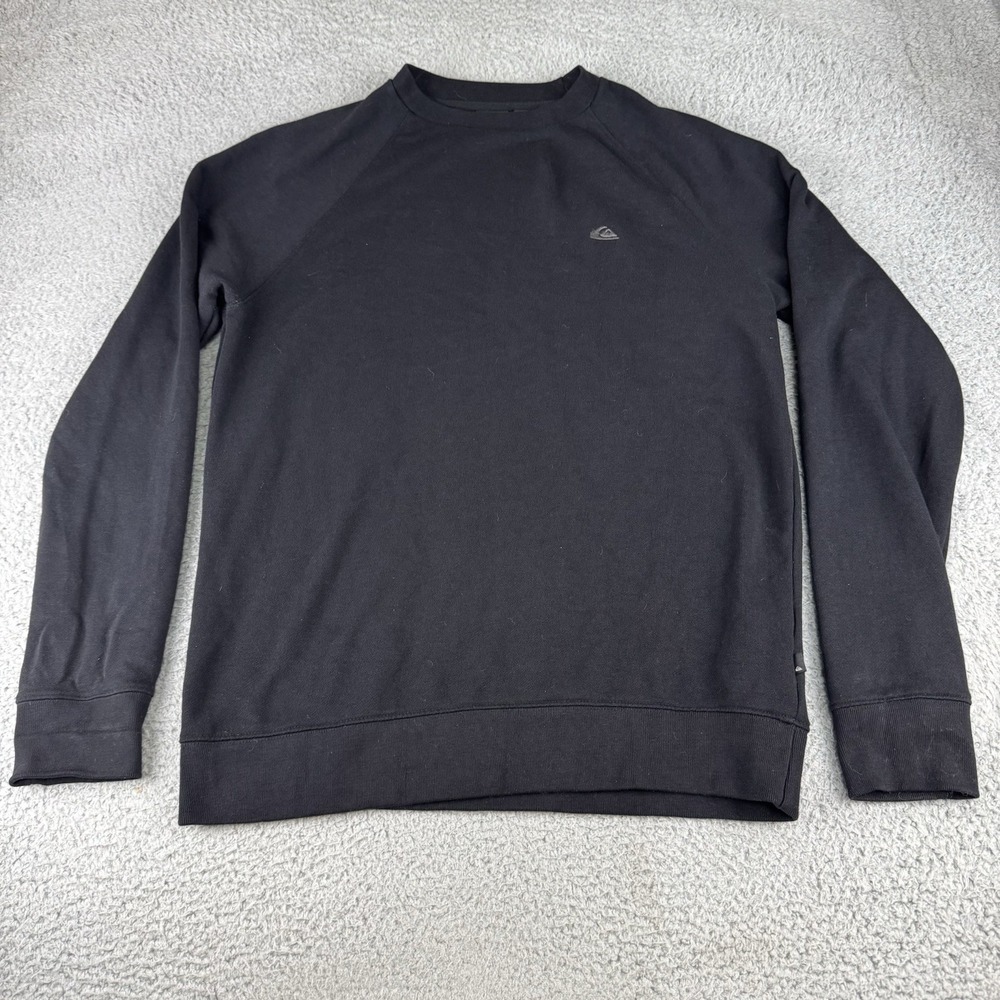 Quiksilver‎ Crewneck Sweater Essentials Crew Mens Size Large Black